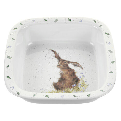 Wrendale Wrendale Square Dish (Hare), Multi Coloured