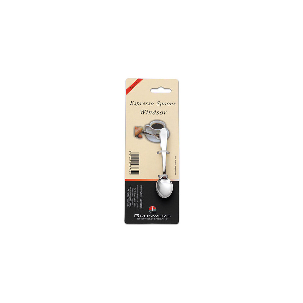 Grunwerg 'Windsor Espresso Spoons / Miniature Small Teaspoon, Mirror, Set Of 4