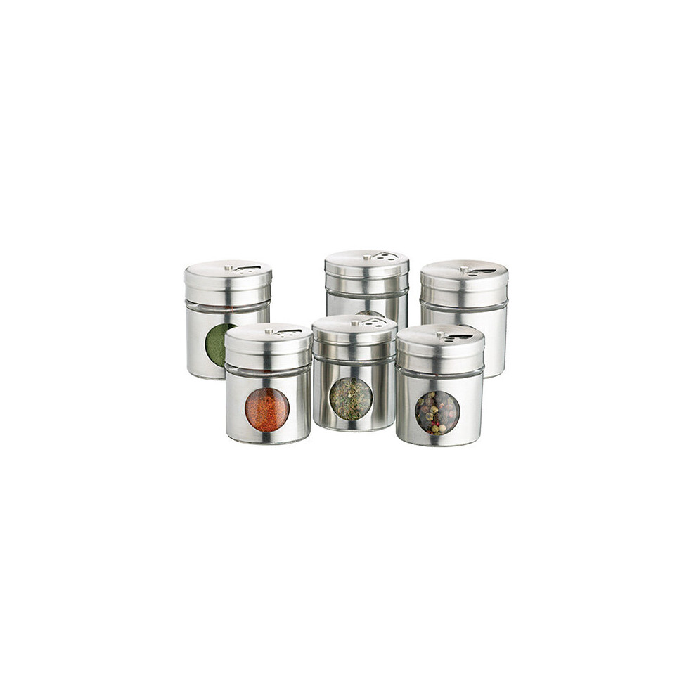 Home Made Set of 6 Stainless Steel Spice Jars