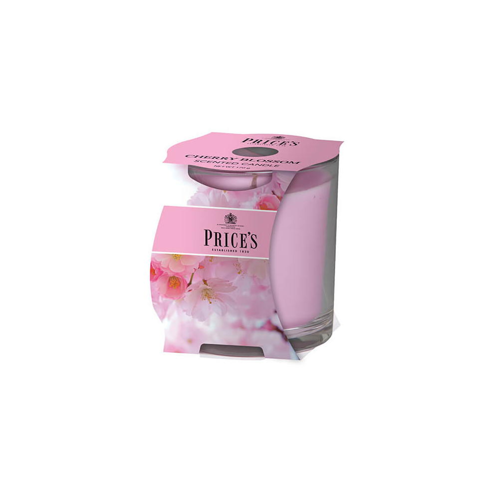 Price's Candles Cherry Blossom Scented candle in glass jar in cluste