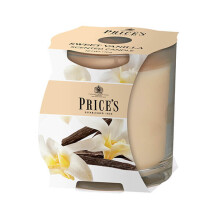 Price's Candles Sweet Vanilla Scented candle in glass jar in cluster