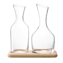 LSA Wine Water & Wine Carafe Set & Oak Base 1.2L / 1.4L