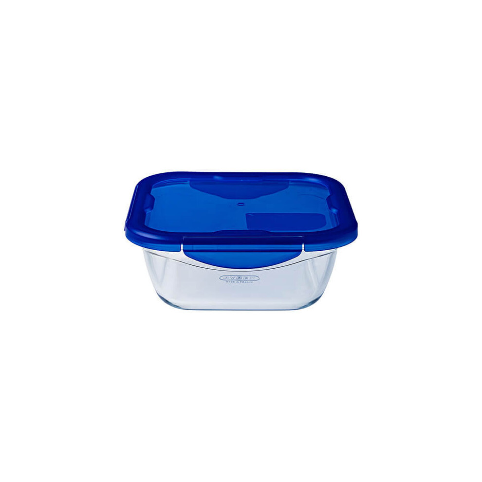 Pyrex Cook & Go Square Container with Lid 100% Airtight, Food Container, Suitable for oven and Microwave, 16 cm, 0.85 L