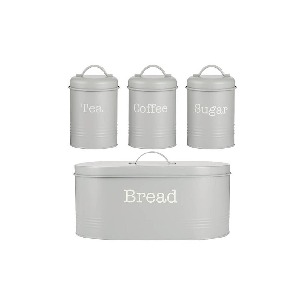 Typhoon Colonna 4 Piece Tea, Coffee, Sugar & Bread Set Grey