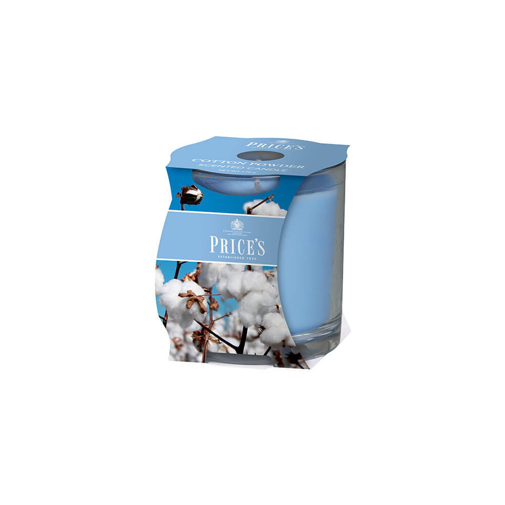 Price's Candles Cotton Powder Scented candle in glass jar in cluster