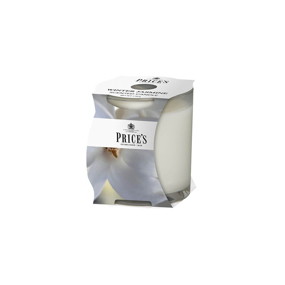 Price's Candles Winter Jasmine Scented candle in glass jar in cluster