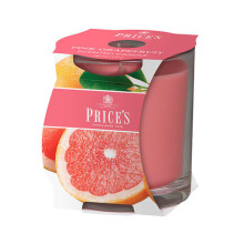 Price's Candles Pink Grafruit Scented candle in glass jar in cluster