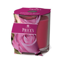Price's Candles Damson Rose Scented candle in glass jar in cluster