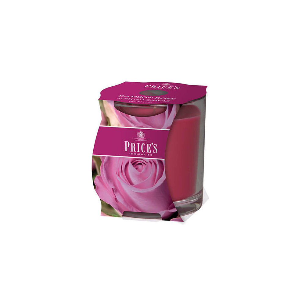 Price's Candles Damson Rose Scented Candle In Glass Jar In Cluster