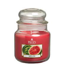 Price's Candles Melon Scented candle in MEDIUM GLASS JAR with glass lid