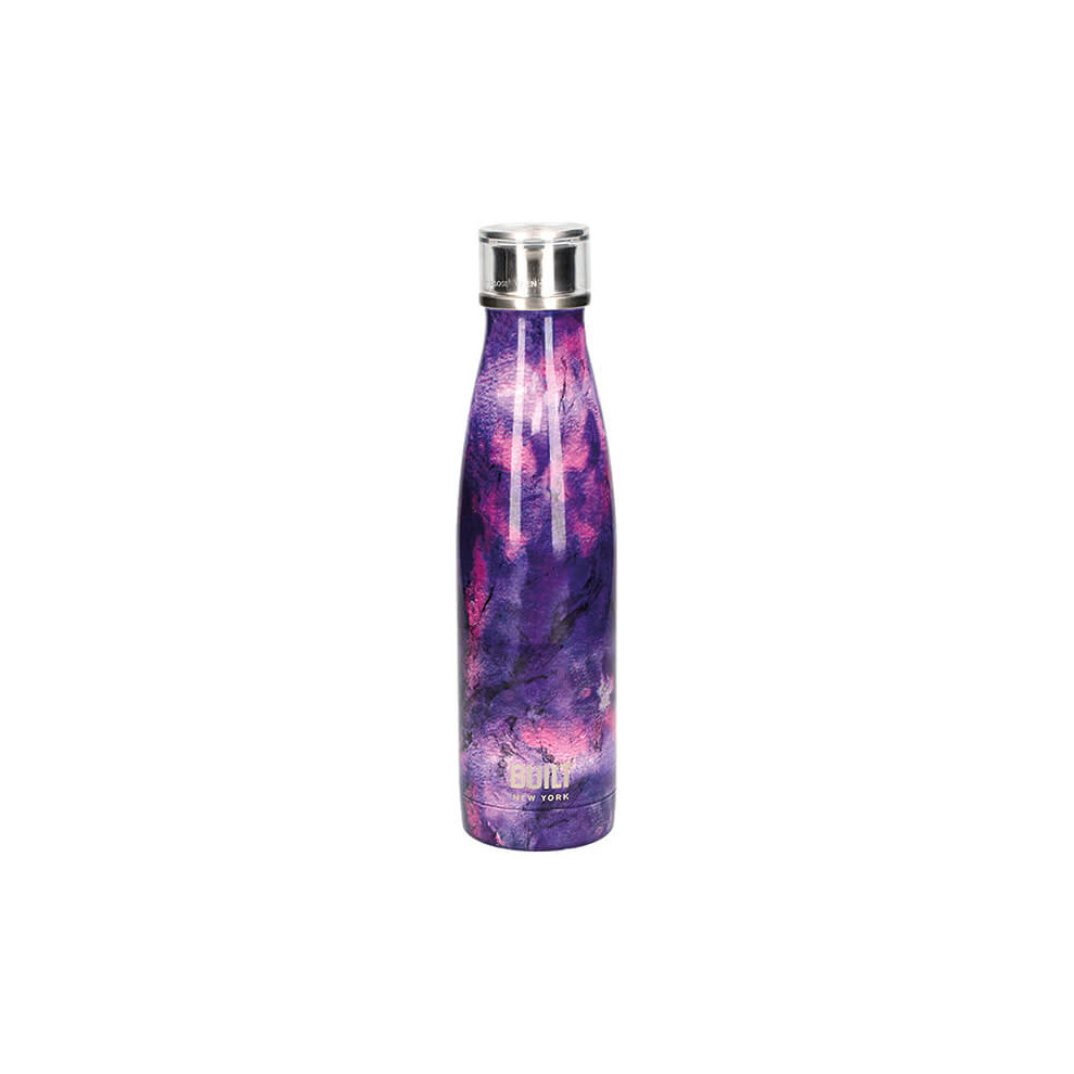 Built 500ml Double Walled Stainless Steel Water Bottle Purple Marble