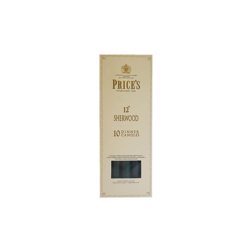 Price's Candles Prices 12" Sherwood Candle Evergreen Pack Of 10