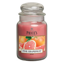 Price's Candles Pink Grapefruit Scented candle in LARGE GLASS JAR with glass lid