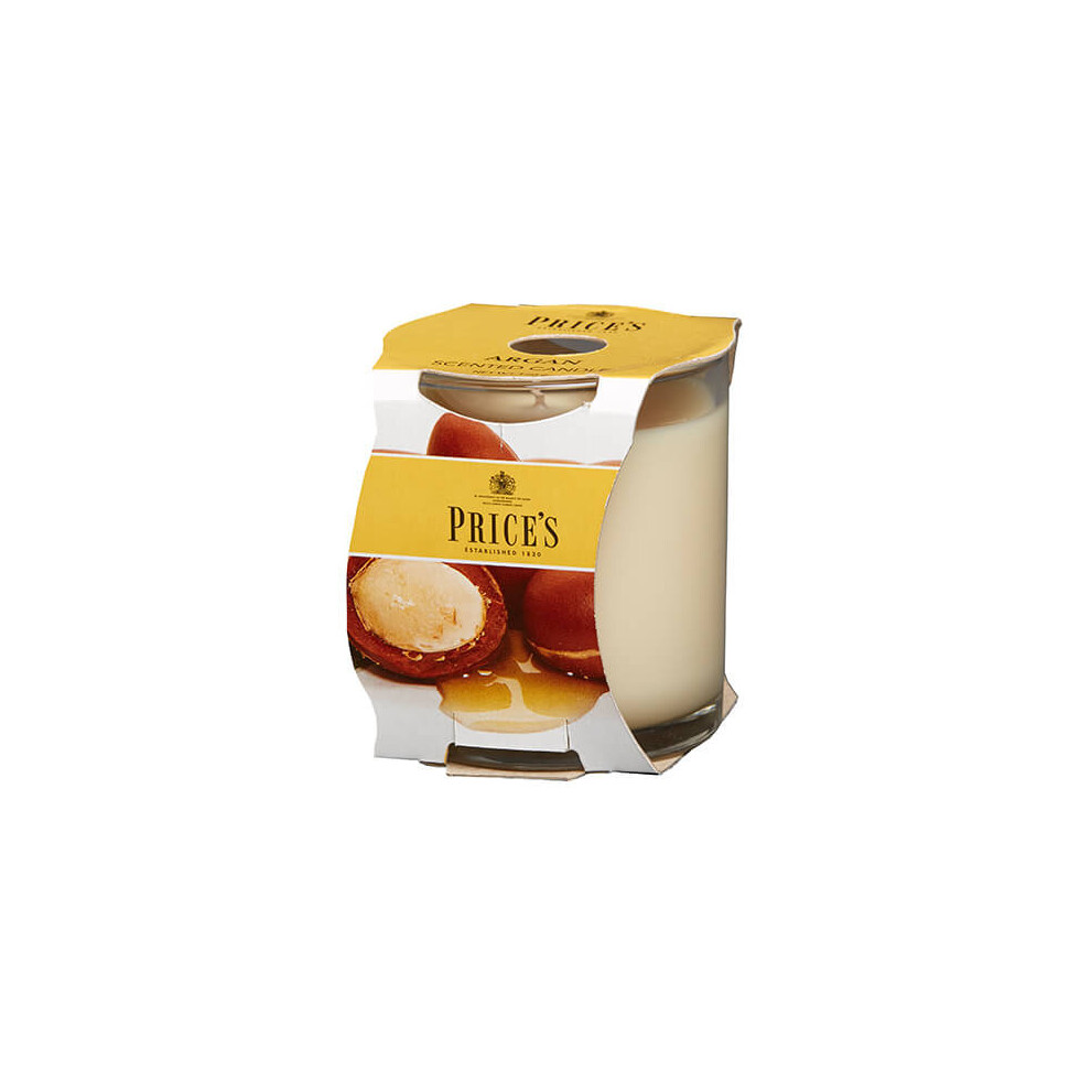 Price's Candles Argan Scented candle in glass jar in cluster