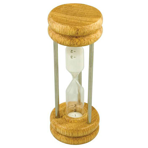 Dexam Wood and Chrome Sand Egg, Transparent