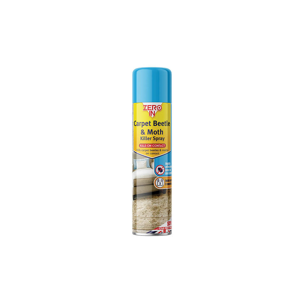 Zero In Carpet Beetle & Moth Killer 300ml Aerosol