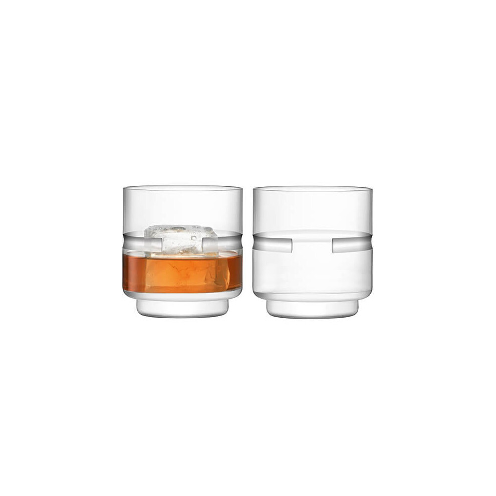 LSA Horizon Tumbler 350ml Clear & Cut Set Of Two