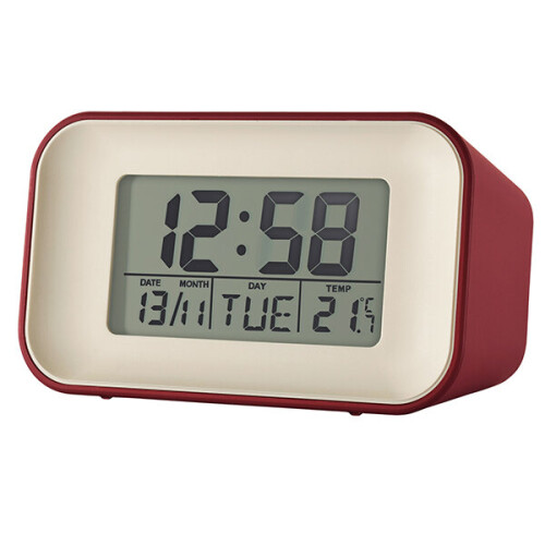 Acctim Acctim Digital Alarm Clock with Temperature, Red, 59 x 100 x 48 mm