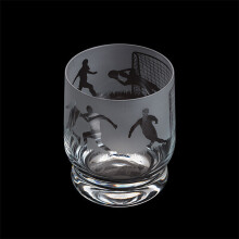 Dartington Aspect Tumbler Football 350ml - 360-degree Etched Frieze, Dishwasher Safe, Gift Boxed