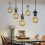 (bronze) E27 Screw Rose Ceiling Light Fabric Flex Pendant 2