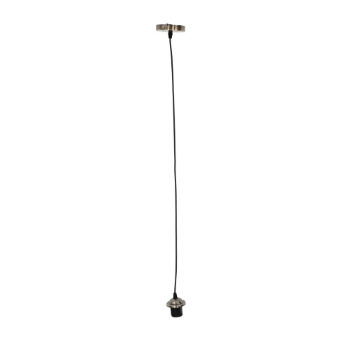 (Black) E27 Screw Rose Ceiling Light Fabric Flex Pendant 2