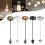 (bronze) E27 Screw Rose Ceiling Light Fabric Flex Pendant 5