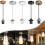 (bronze) E27 Screw Rose Ceiling Light Fabric Flex Pendant 6