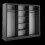 Arthauss (Black Matt) Arti 2 - 3 Sliding Door Wardrobe 250cm 2