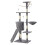 (Grey) Cat Tree With Scratching Post, Hanging Toys & Ladder 3
