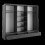 Arthauss (Black Matt) Arti 1 - 3 Sliding Door Wardrobe 250cm 2