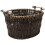 JVL Vertical Weave Oval Log Basket with Metal Handles 2
