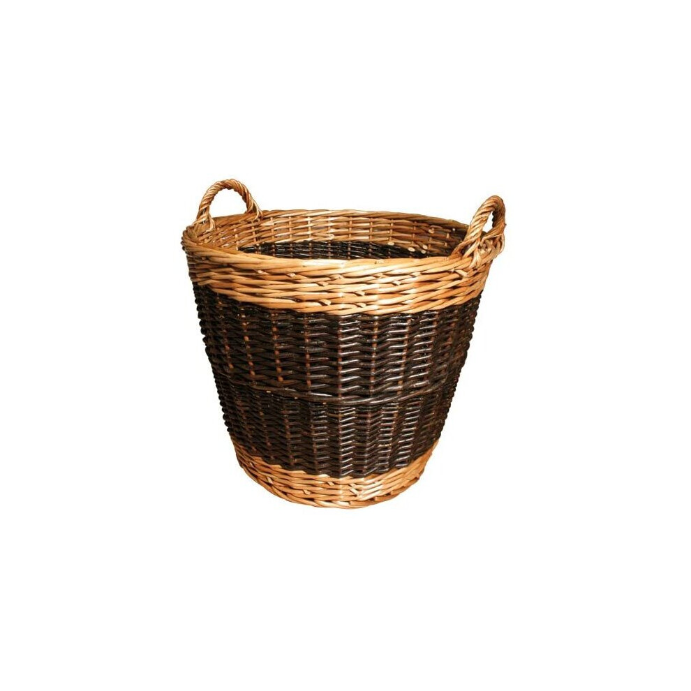 JVL Two Tone Willow Log Basket Large