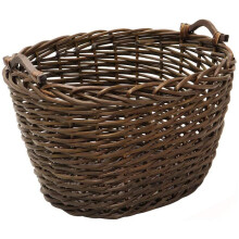 JVL Oval Log Basket with Wooden Handles