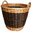 JVL Two Tone Willow Log Basket Large 2