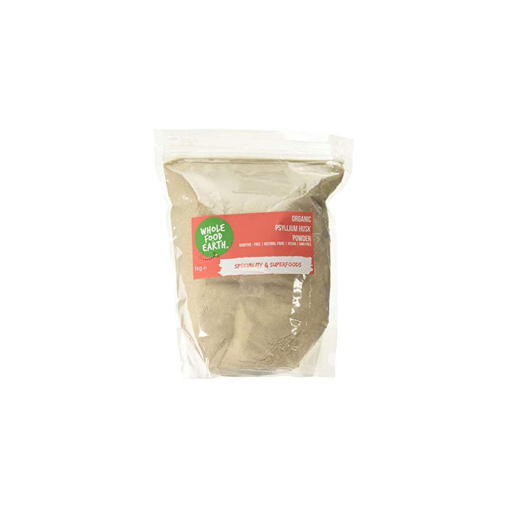 Wholefood-Earth Wholefood Earth - Organic Psyllium Husk Powder - Gmo Free - Vegan - Raw - Additive-Free - Natural Fiber - 1Kg