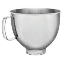 KitchenAid 4.8L Stainless Steel Hammered Mixer Bowl - Ergonomic Handle, Dishwasher Safe, Compatible with Artisan 4.8L Stand Mixer