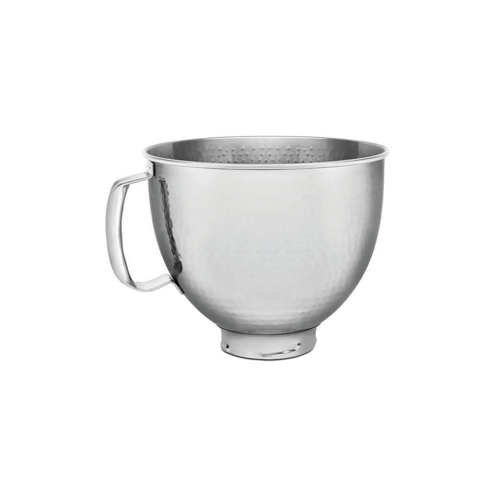 Kitchenaid 4.8L Stainless Steel Hammered Mixer Bowl - Ergonomic Handle, Dishwasher Safe, Compatible With Artisan 4.8L Stand Mixer