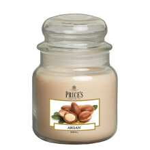 Price's Candles Argan Scented candle in MEDIUM GLASS JAR with glass lid