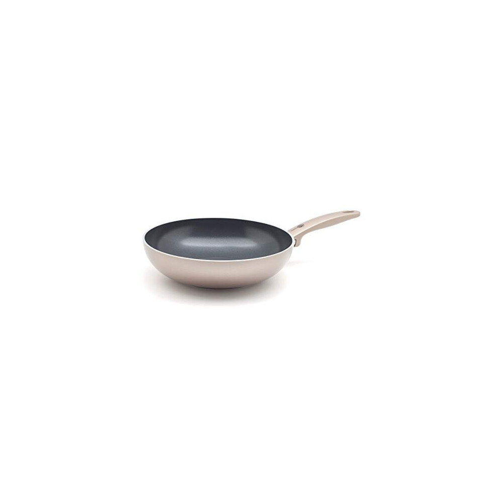 GreenPan Wok, Non Stick, Toxin Free Ceramic Open Wok Pan - Induction, Oven & Dishwasher Safe Cookware - 28 cm, Bronze