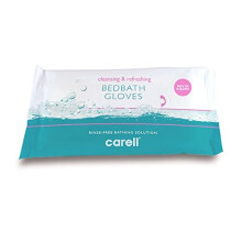 Carell Bed Bath Gloves - Easy to use, Containing Aloe Vera, Dermotologically Tested, Alcohol-Free - Pack of 8 Gloves