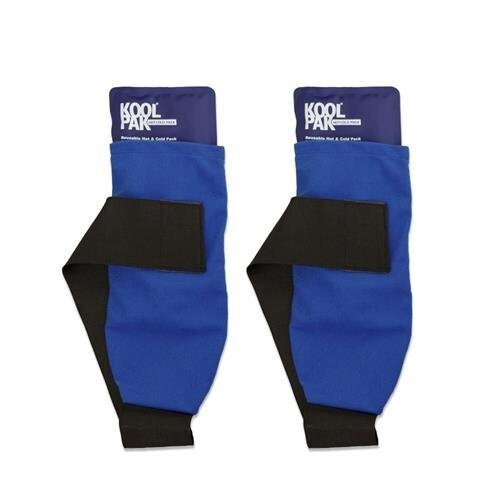 Koolpak Deluxe Reusable Hot/Cold Gel Pack - with Compress Wrap for Fast Pain Relief - Twin Pack