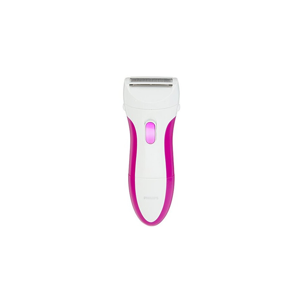 Philips SatinShave Essential Battery Lady Shaver with Bikini Attachment, Cordless and Waterproof, Instant, Painless Hair Removal, HP6341/02