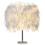 (White ) Feather Table Lamp Elegant Bedside Desk Night Light White Lampshade Table Light 7
