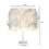 (White ) Feather Table Lamp Elegant Bedside Desk Night Light White Lampshade Table Light 2