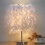 (White ) Feather Table Lamp Elegant Bedside Desk Night Light White Lampshade Table Light 8