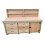 (8ft, With Back Panel) Wooden Workbench Eucalyptus Top Tool Cabinet Double Shelf with Lockable Cupboard 3