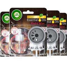 Airwick Electrical Plug In Kit Mulled Wine Scent, 4 kits: 4 Gadgets + 4 Refills X 19 ml