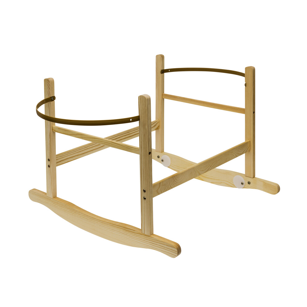 Chester Rocking Moses Basket Stand Static - Natural| Solid Pine Wood