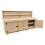 (7ft, Without Back Panel) Wooden Workbench Double Shelf With Drawers and Double Lockable Cupboard Heavy-Duty MDF Top 3