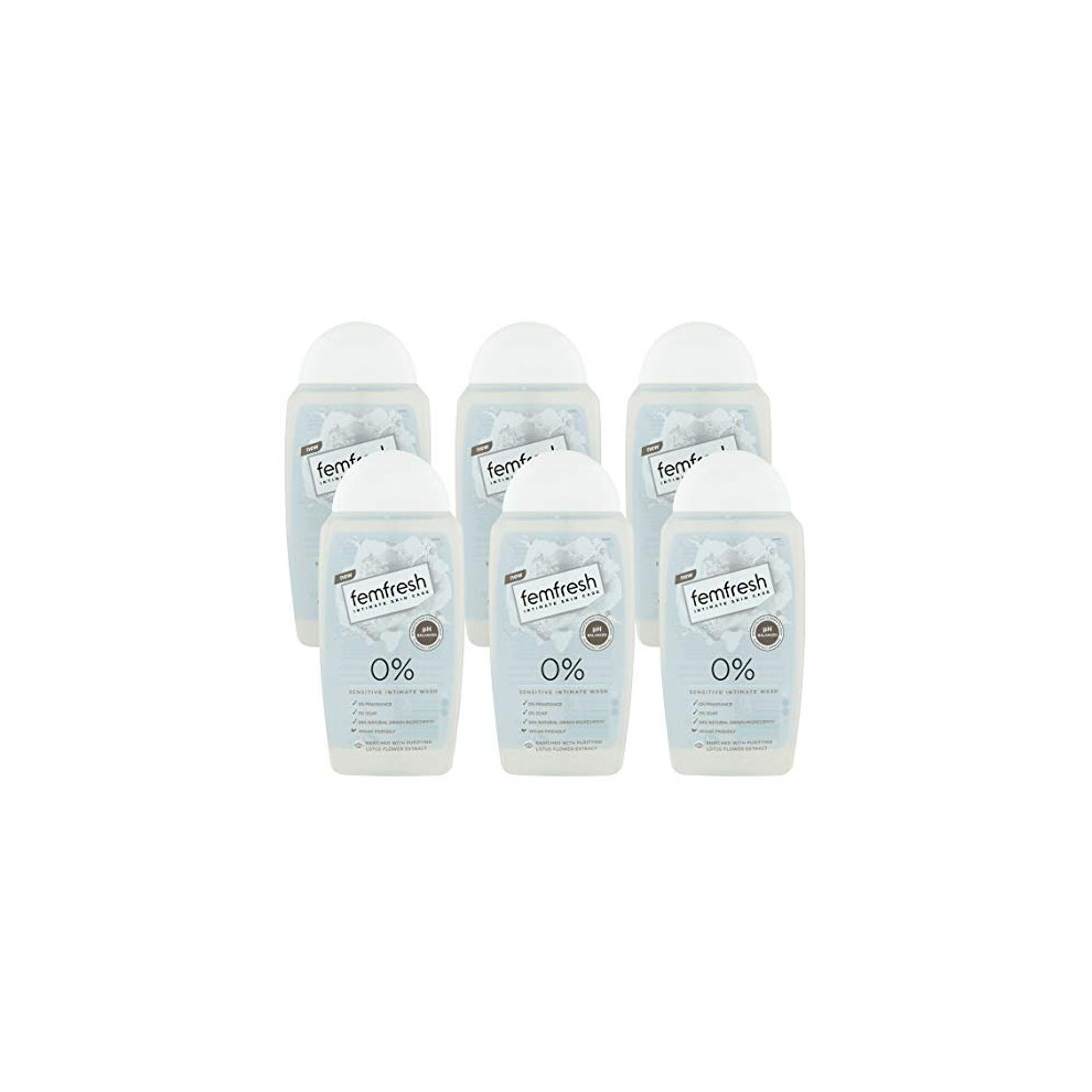 Femfresh 0% Sensitive Intimate Wash - 6 X 250Ml Pack